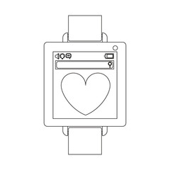 Smart watch icon. App media wearable technology and gadget theme. Isolated design. Vector illustration