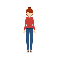 Woman icon. Girl female avatar person people and human theme. Isolated design. Vector illustration