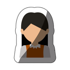 Woman icon. Girl female avatar person people and human theme. Isolated design. Vector illustration