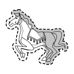 Horse icon. Carnival fair circus entertainment and festival theme. Isolated design. Vector illustration