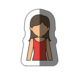 Woman icon. Girl female avatar person people and human theme. Isolated design. Vector illustration