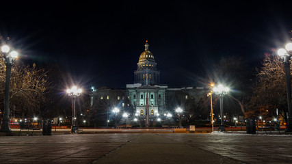 Colorado State Capital at Night