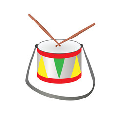 Musical drum on a white