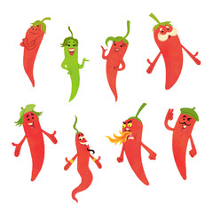 Hot chili cartoon characters