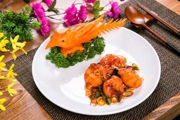  kkanpung saeu, Deep-fried Shrimp in Hot Pepper Sauce, 깐풍새우