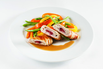 stuffed chicken with vegetables