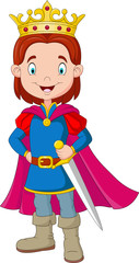 Cartoon boy wearing prince costume © tigatelu