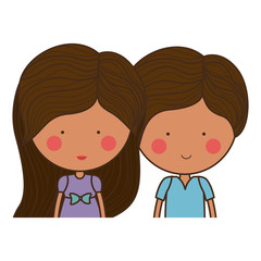 Obraz na płótnie Canvas Girl and boy cartoon icon. Couple relationship family love and romance theme. Isolated design. Vector illustration