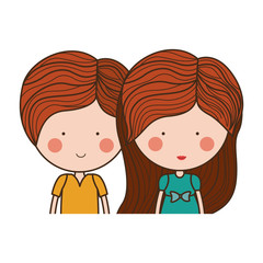Girl and boy cartoon  icon. Couple relationship family love and romance theme. Isolated design. Vector illustration