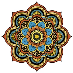 Crédence de cuisine en verre imprimé Mandala Colored mandala on the white background.Vector