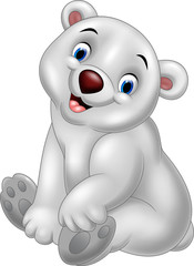 Cartoon polar bear sitting