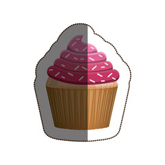 Muffin icon. Cupcake dessert sweet and bakery theme. Isolated design. Vector illustration