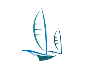 blue sail ship icon