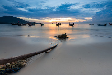 beautiful sunset on the beach-Thailand.