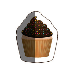 Muffin icon. Cupcake dessert sweet and bakery theme. Isolated design. Vector illustration