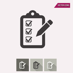 Clipboard pencil - vector icon.