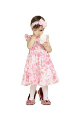 cute little girl in pink dress