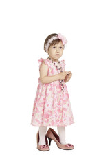 cute little girl in pink dress