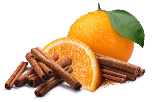 Orange with cinnamon sticks, paths