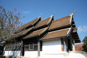 Architectural building Buddhist temple in Northern Thailand 