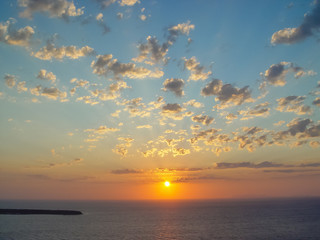 Amazing sunset view in Oia village at Santorini