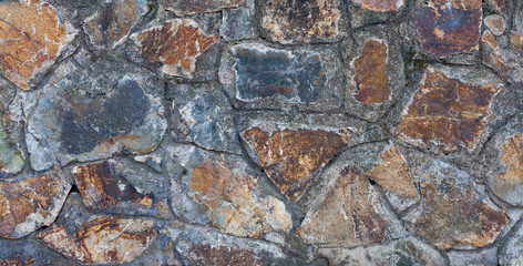 Part of old stone wall close-up
