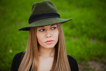 Pretty girl wearing hat