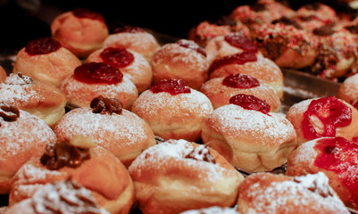Fresh tasty donuts for Hanukkah celebration