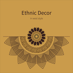 Abstract hand-drawn ethno pattern, tribal background.