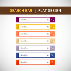 Colorful Web Set of Search Bar for website, mobile app.