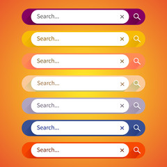 Colorful Web Set of Search Bar for website, mobile app.