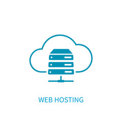 Web hosting server icon with internet cloud storage computing ne