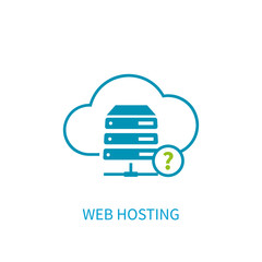Web hosting server icon with internet cloud storage computing ne