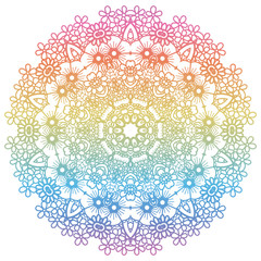 Round rainbow mandala background.