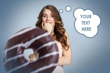 The collage about health, diet and food concept