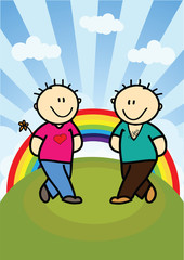 gay couple vector