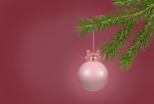 Image of Christmas balls on a pink background.