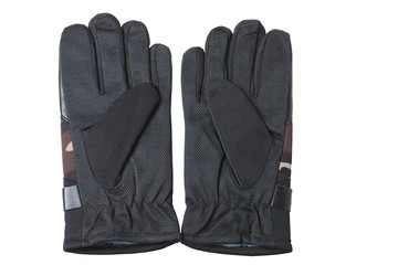 Pair of gloves for hunting and fishing on a white background