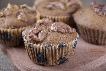 Honey cakes with walnuts, banana and prunes