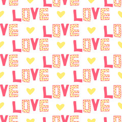 Happy St. Valentine's Day. Love. Cute pattern with hearts.