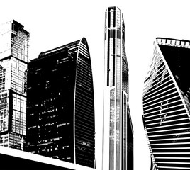 Modern business buildings, majestic skyscrapers, vector illustration