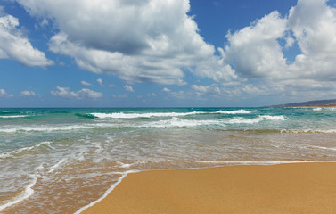 beach on a background of clouds