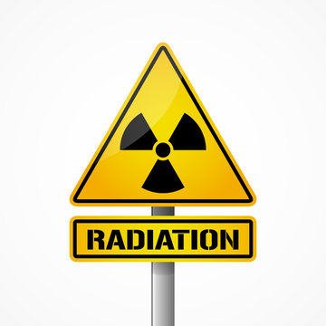 Radiation sign, radioactive icon, vector illustration