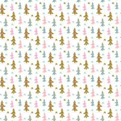 Pattern with christmas tree on an isolated background