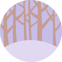  Background with trees, forest emblem