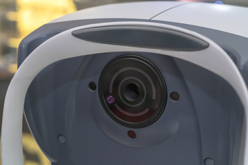 Autoceratorefractometers in ophthalmology Cabinet for checking vision.
