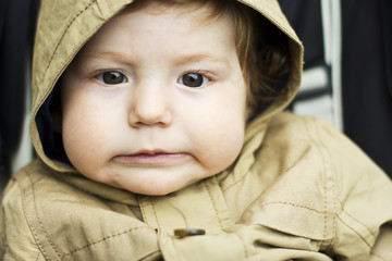 Emotions one child. Emotional boy. Baby impression
