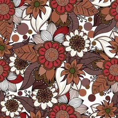 Zelfklevend Fotobehang Seamless repeating floral pattern.Vector © alexmu