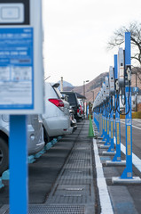 Obraz premium Car Parking Blue Electricity