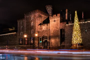 Papier Peint photo Château Cardiff Castle at Christmas